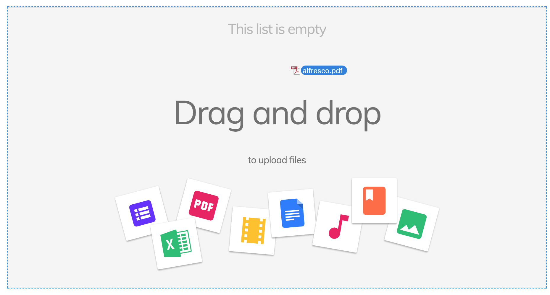 Task Attachment List drag & drop template